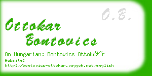 ottokar bontovics business card